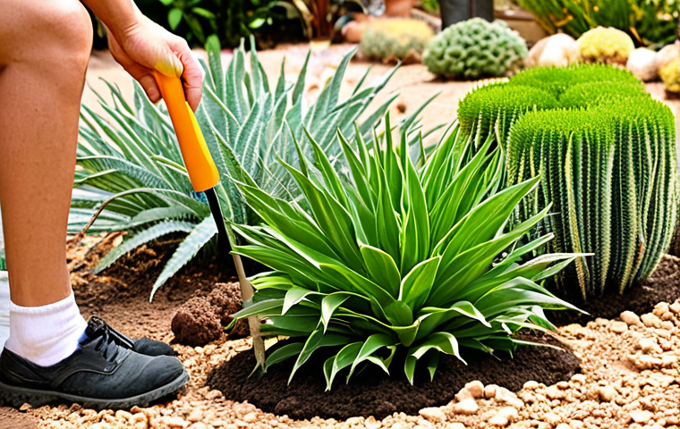 **Image Prompt: Plant Selection in a Garden**
- "A vibrant garden showcasing a variety of drought-tolerant plants suitable for a warm climate, with a focus on soil testing tools nearby. Include a gardener examining the soil and selecting plants that thrive in sustainable conditions."